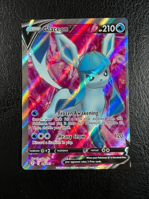 Pokémonkarte Evolving Skies Glaceon V (Full Art) selten Holo V SELTEN NEUWERTIG/NM