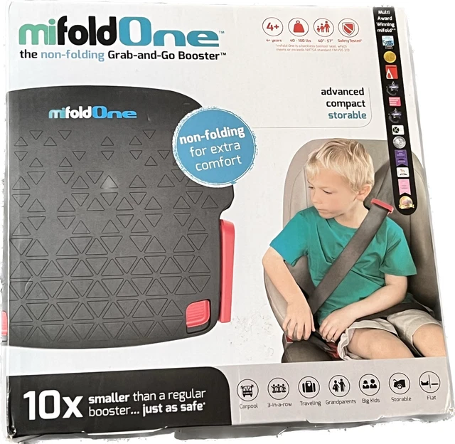 Mifold Grab-and-Go Compact Portable Car Booster Seat for Children 40-100 Lbs