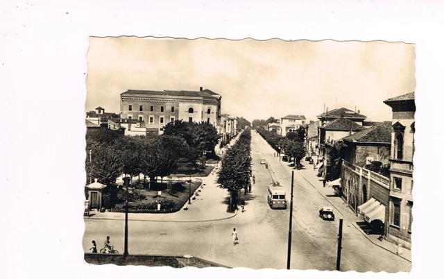 cartolina d' epoca ferrara filobus   animata spedita 1950