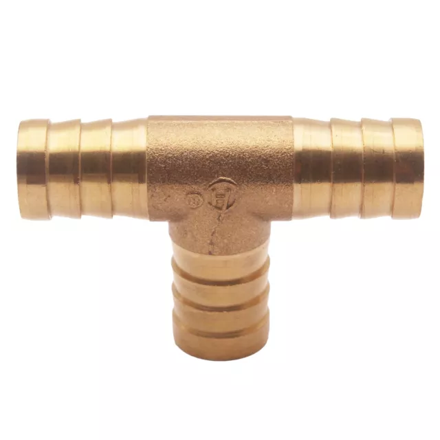 3/4" 20mm HOSE BARB TEE Brass Pipe 3 WAY T Fitting Adapter Gas Fuel Water Air