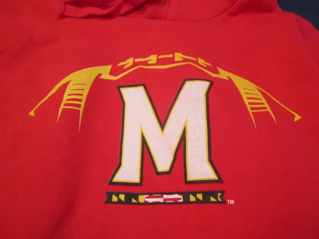 Nwt Mens University Maryland Terps Football Hooded  Sweatshirt Red Xl