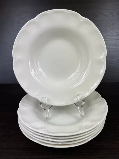 6 Beautiful Johnson Brothers England Sovereign Beige Rimmed Soup Salad Bowls