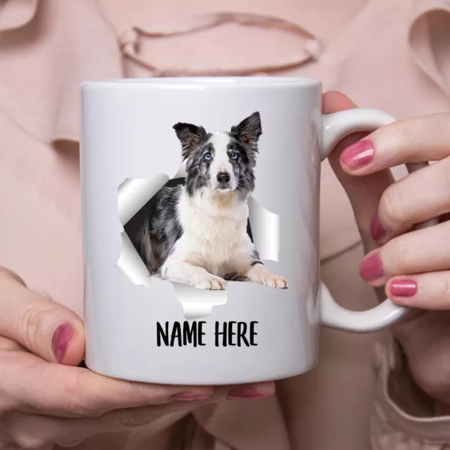 Funny Personalized Border Collie Blue Merle Custom Namecoffee Mug