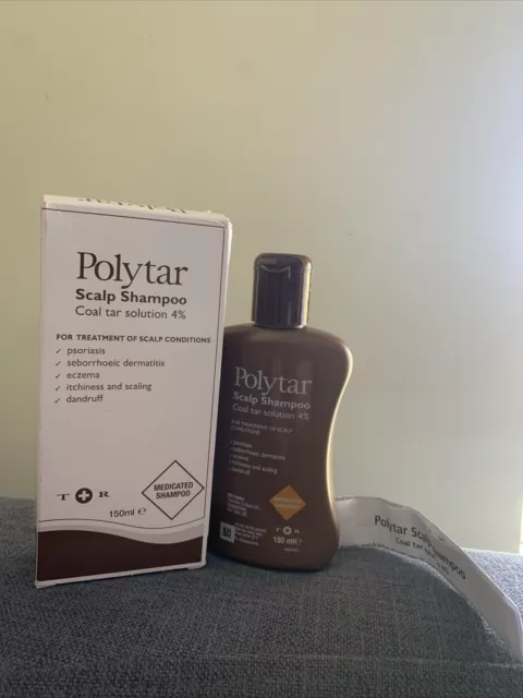 New/Boxed Polytar Scalp Shampoo Psoriasis Eczema Itchiness Coal Tar 4% 150ml