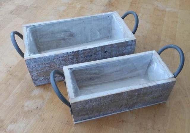 Pflanzkisten Holzboxen Blumentöpfe Holzkisten 2er Set 32 + 27 cm inkl. Versandk.