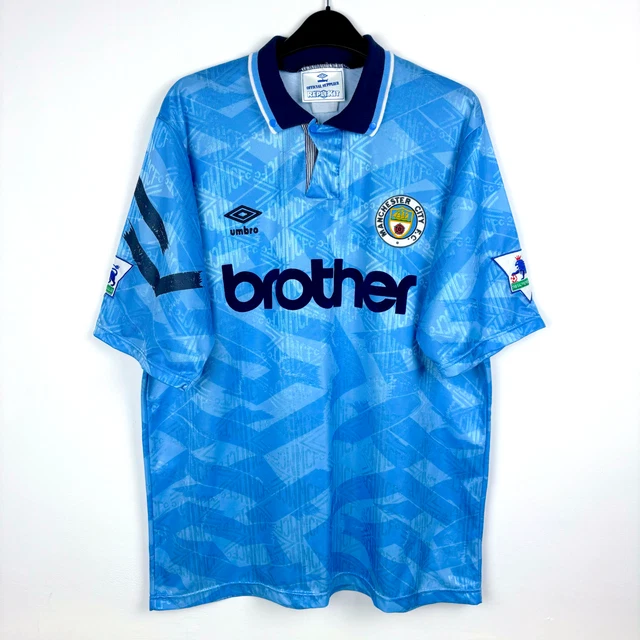 MANCHESTER CITY BROTHER Umbro home 91-93 football shirt