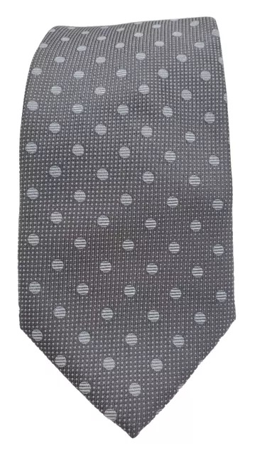 Yves Saint Laurent *NWT* Silk Tie Tonal Gray Small Polka Dots 58.5" L x 3 1/8" W