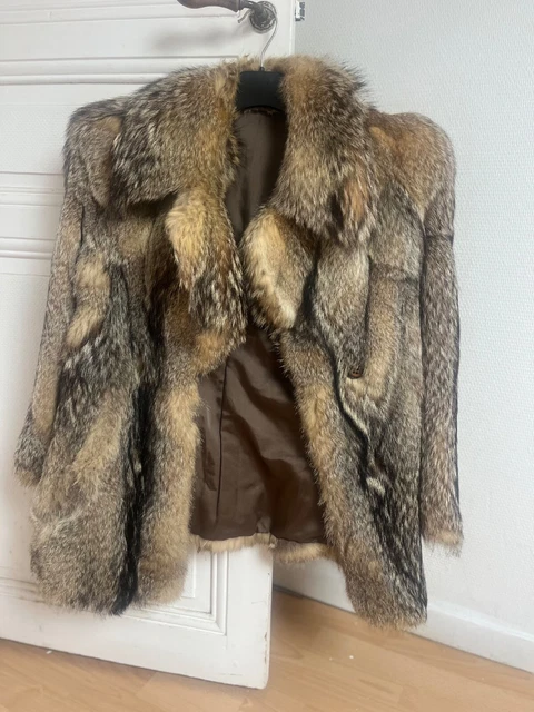 Manteau Court En Fourrure De Vison Véritable - Taille 34-36/S, Marron, Parfait état Occasion