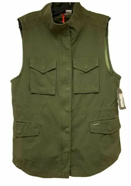 $75 Element Bonfire Vest / Top Sz S NWT Army Green Contrast Back Elastic Waist