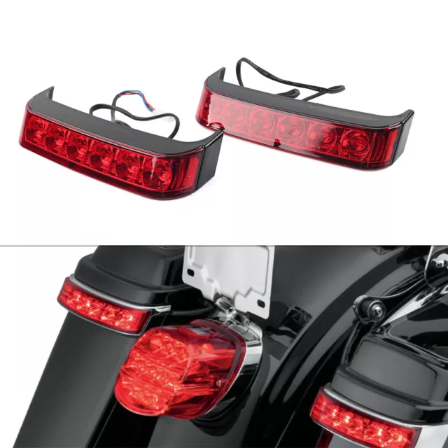 Motorcycle LED Saddlebag Run/Brake/Turn Light Lamp Red For Harley 2009 -2013
