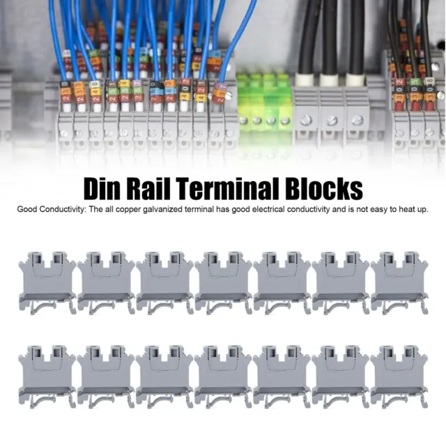 50Pcs Screw Type Terminal Block DIN Rail Mount Copper Combination Terminals MLD