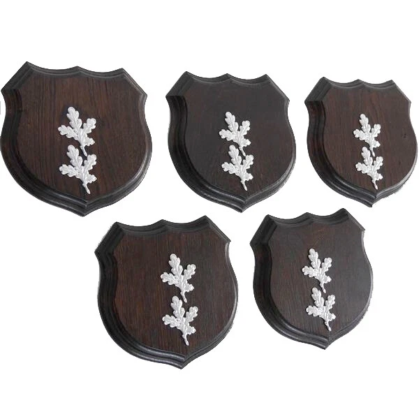 5x Wappenschilder Jabalí AF17cm Escudo de Trofeo Hoja de Roble Portada Fácil
