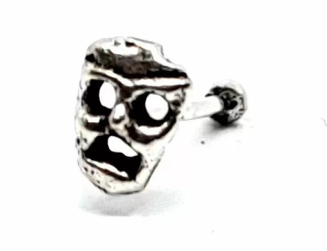Perno de nariz de cara de máscara 22 g (0,6 mm) Piercing de bola de plata...