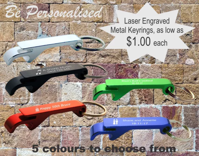 Bulk Engraved Bottle Opener Keyring Promotional Business Corporate Personalised