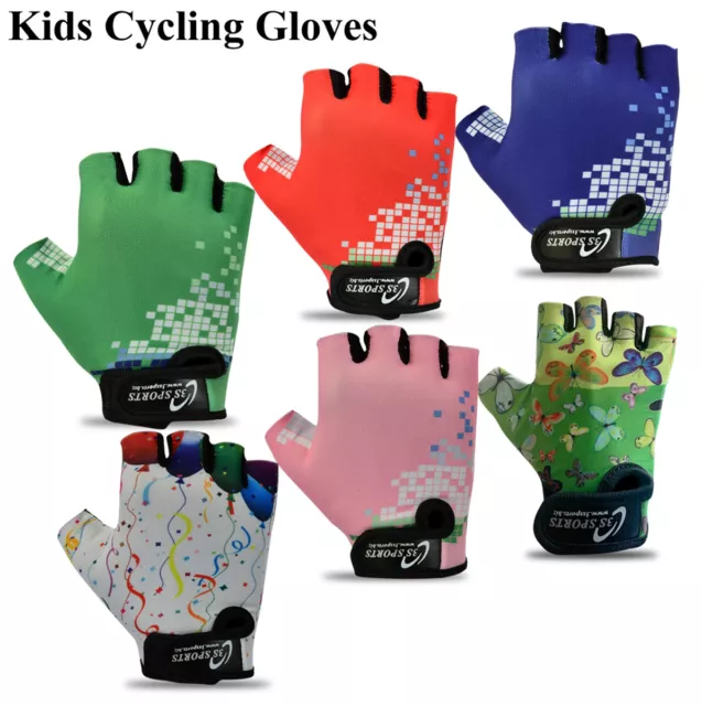 Children Kids Boys Girls Padded Cycling Gloves Bmx Bike Cycle Bicycle Gloves New