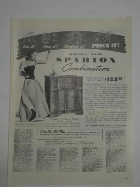 Magazine Ad* - 1942 - Sparton Radio - World War II