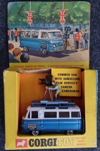 Corgi Toys 479 Commer ''Samuelson'' Camera Van With Suitcase And Camera Lens