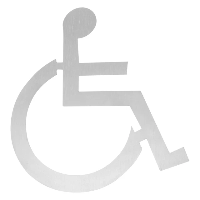 Segno disattivato simbolo per disabili sedia a rotelle argento ufficio