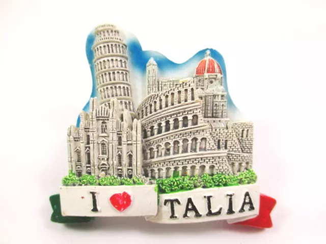 Italien Magnet Poly Souvenir Pisa Florenz Mailand Rom Turm Colosseum Dom (A65)