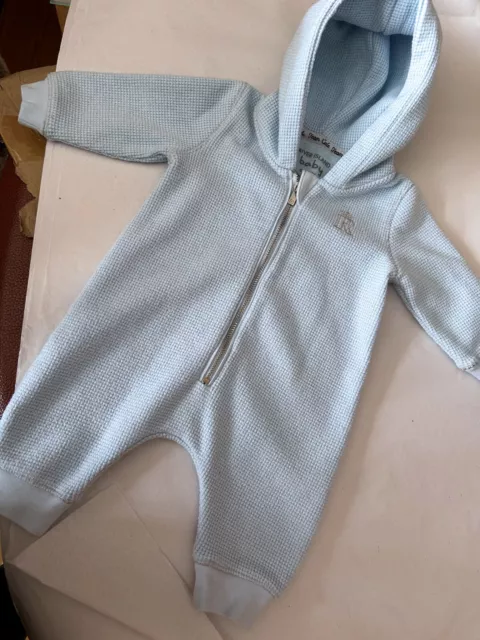 Baby boys 0-3 months River Island hoded romper suit outfit