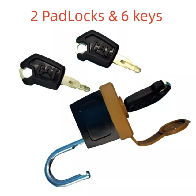 For Caterpillar Newest Style 2 Set Padlock Pad Lock w/ 6 Key 5P8500 246-2641