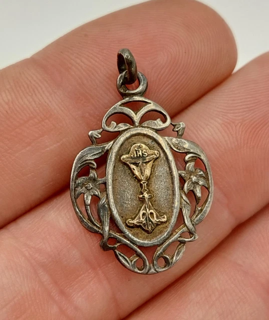 MEDAILLE RELIGIEUSE ANCIENNE " Notre Dame du Sacré Coeur " - metal argenté EUR 8,00 - FR