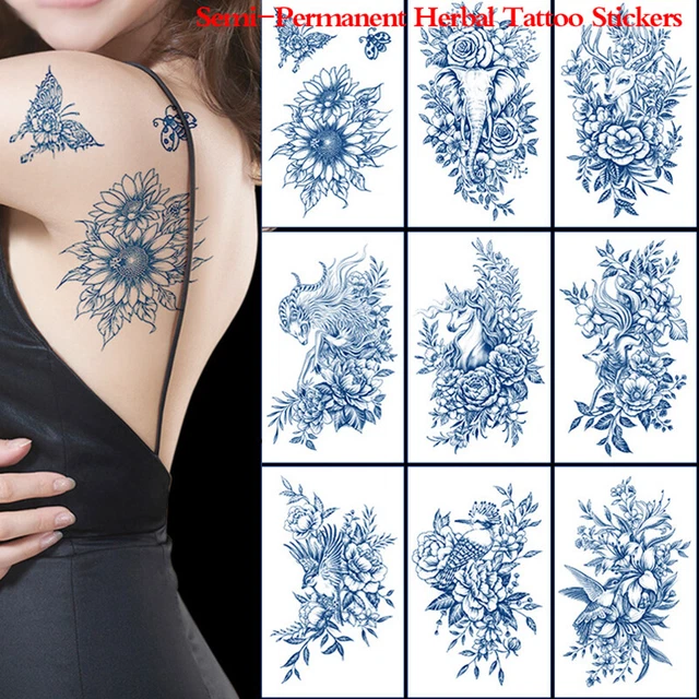 Pegatinas de tatuaje temporales semipermanentes pegatinas de degradado de larga duración y