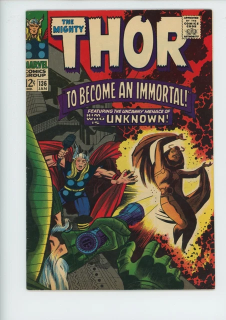 THOR #136 Marvel comic book from 1966 in VF/NM 9.0....$225 Value....Only $49.95