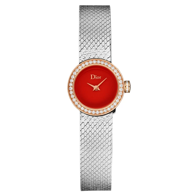 Christian Dior Women's 'La D De Dior Mini' Diamond Bezel Red Dial CD04012X1001