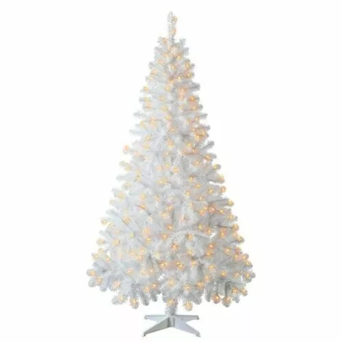 6.5Ft. Pre-Lit Madison Pine Artificial Christmas Tree Holiday Time 300 Clear