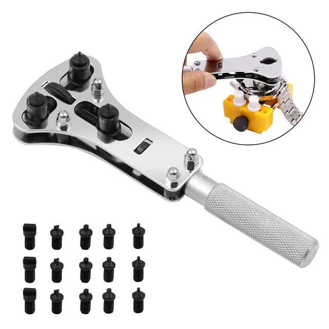 Nuovo apricoperchio orologio strumento manuale posteriore metallo strumento di riparazione con 15 Er