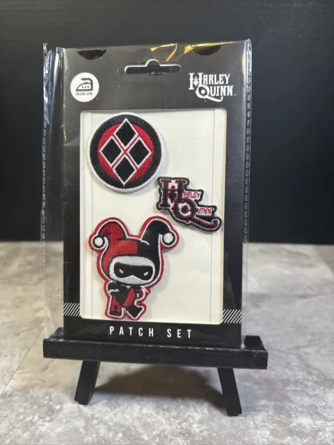 NEW DC Comics HARLEY QUINN Embroidered Set of 3 Iron-On Patches by Bioworld