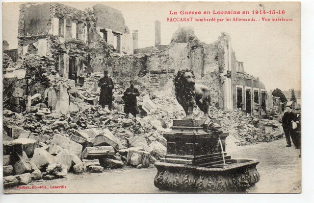 BACCARAT - Meurthe et Moselle - CPA 54 - la fontaine au lion guerre 1914