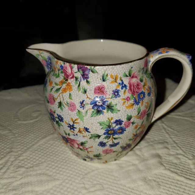 Vintage Royal Winton Grimwades OLD COTTAGE CHINTZ Floral Ascot Creamer England