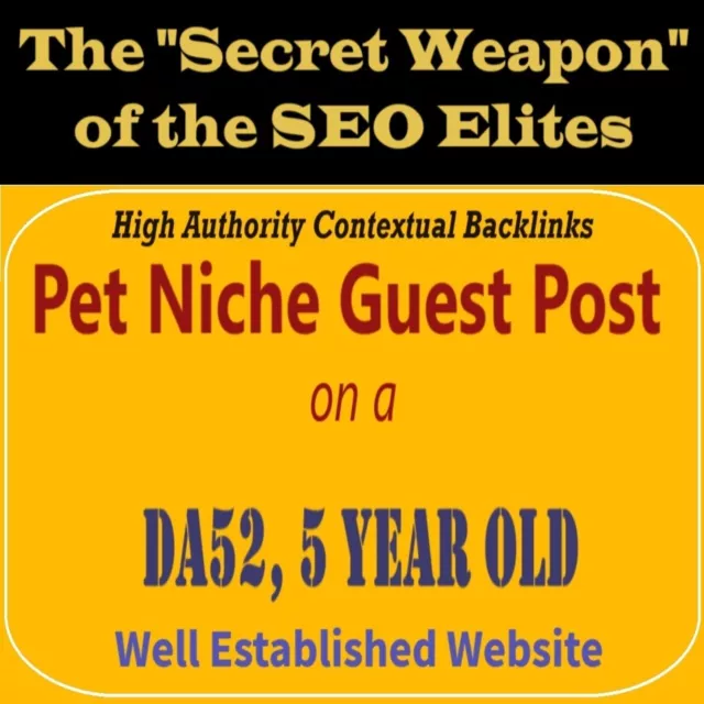 Premium SEO Guest Post on my DA40+ Pet Blog with Dofollow backlink