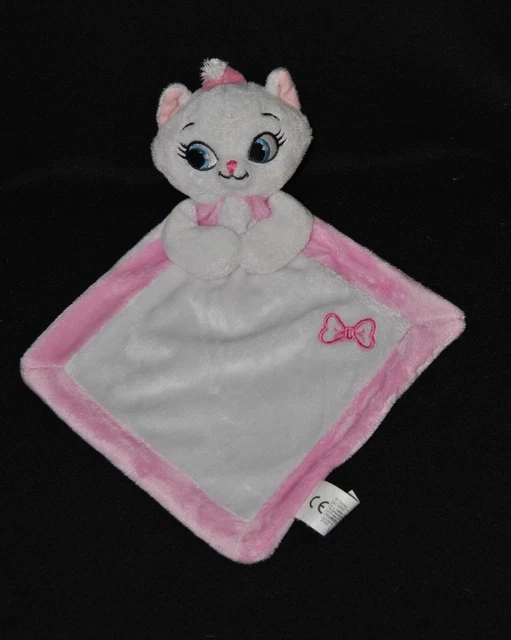 Peluche doudou chat Marie Les Aristochats plat DISNEY NICOTOY blanc rose TTBE