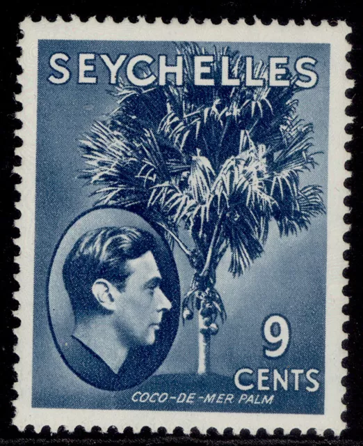 SEYCHELLES GVI SG138a, 9c grey-blue, M MINT. Cat £38. CHALKY