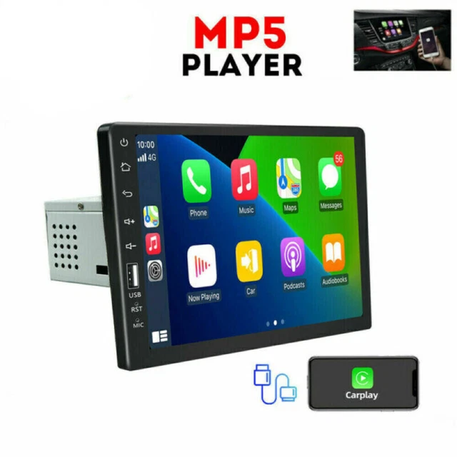 9'' Apple carplay android auto Single 1DIN Car Radio Stereo touch screen USB mp5