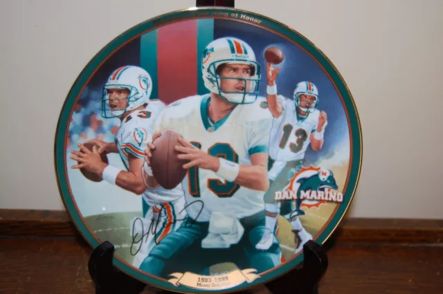 Dan Marino 2001 Bradford Exch Plate #8 Welcome To Ring Of Honor NM Orig Pckg COA