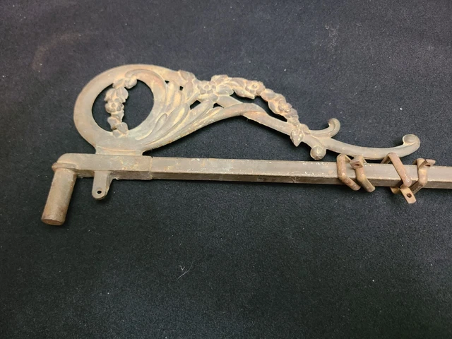 Antique ORNATE Architectual Salvage Decorative CURTAIN Rod Swing Arm Extension 5