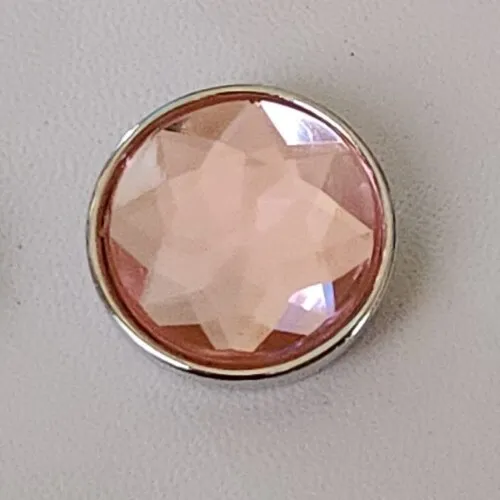 Silver Pink Snap Jewelry 18mm Button Charm Ginger,  Chunk, Noosa