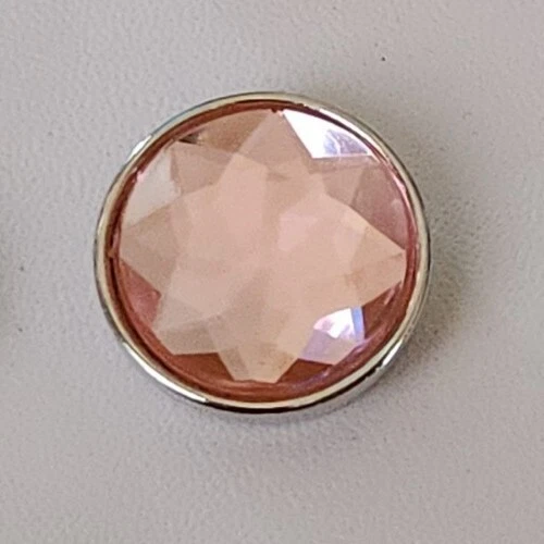 Silver Pink Snap Jewelry 18mm Button Charm Ginger,  Chunk, Noosa