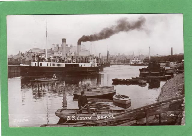 Paddle Steamer SS Essex Ipswich RP pc used 1911 Valentines XL Ref M700