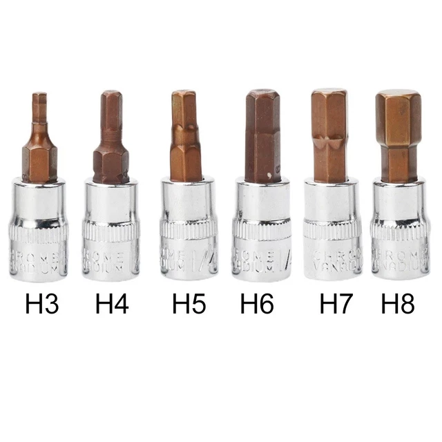 Pieza hexagonal interior 6,35 mm / 1/4" herramientas accionamiento cromo H5 H7 H8