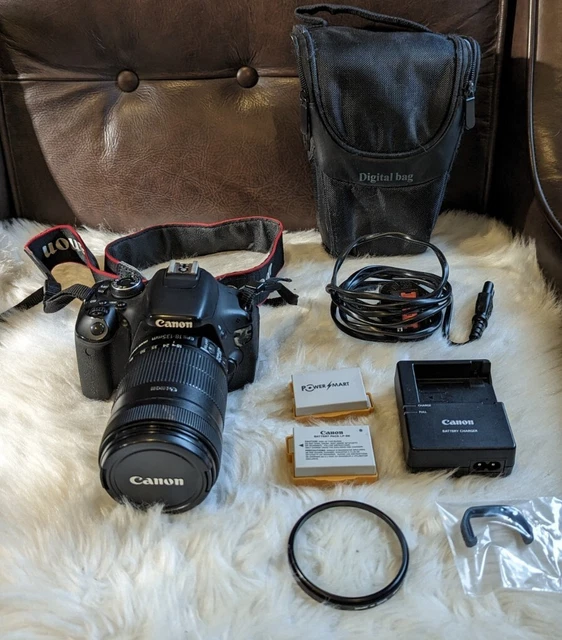 Canon DS126311 EOS Rebel T3i Digital 18-135mm lens Camera & Case & Extra Items