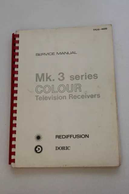 Rediffusion Television Service Manual 1978 Mk.3 Series Colour Receivers TP040