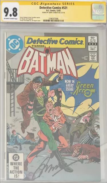 Detective Comics #521 DC Comics, 12/82 CGC 9.8 Signed by Gerry Conway
