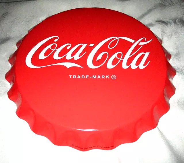 Large COCA-COLA COKE 3-D Metal Bottle Cap Wall Sign Decor #2 - NEW