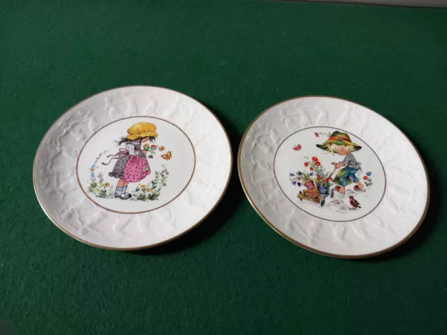 Royal Albert “Gottschlich"MOPPET  CHILD  PLATES 1960's / 70's + Girl Plate Qty 2