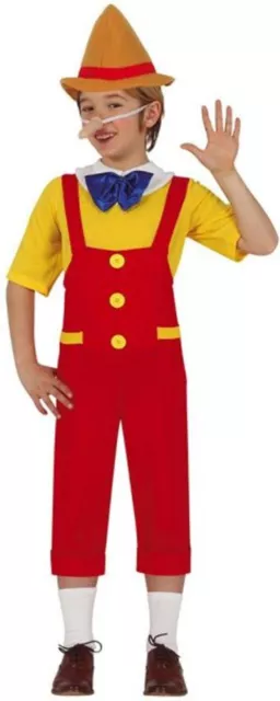 Costume Pinocchio Bambino Carnevale Vestito Lungo Guirca Unisex Colorato